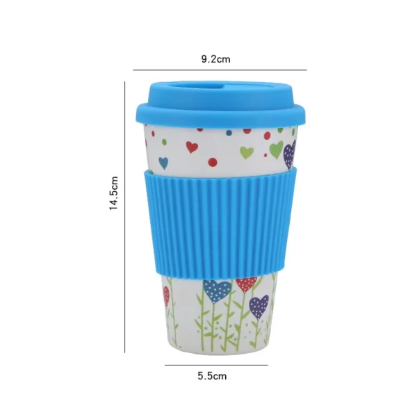 Newl Reusable Bamboo Fibre Coffee Cup Creative Fashion Coffee Tea Mug Wheat Straw Travel with Silicone Lid Mugs 400ml