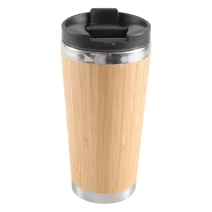 450Ml Bamboo Coffee Cup Stainless Steel Coffee Travel Mug With Leak-Proof Cover Insulated Coffee Accompanying Cup Reusable Woode