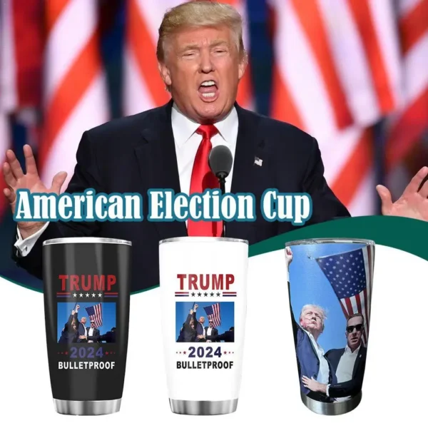 Popular American Trump Election Cup Trump Campaign Chuan Jianguo Peripherals 2024 Mug Coffee Tumbler With Lid And Straw