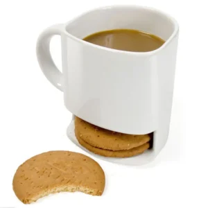 8 oz Cookies Milk Coffee Cup Ceramic Mug Dunk Mug with Biscuit Pocket Holder 2