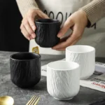 Rock Cup Ceramic Coffee Cups White Small Drinkware Water Cup Creative Japanese Teacups