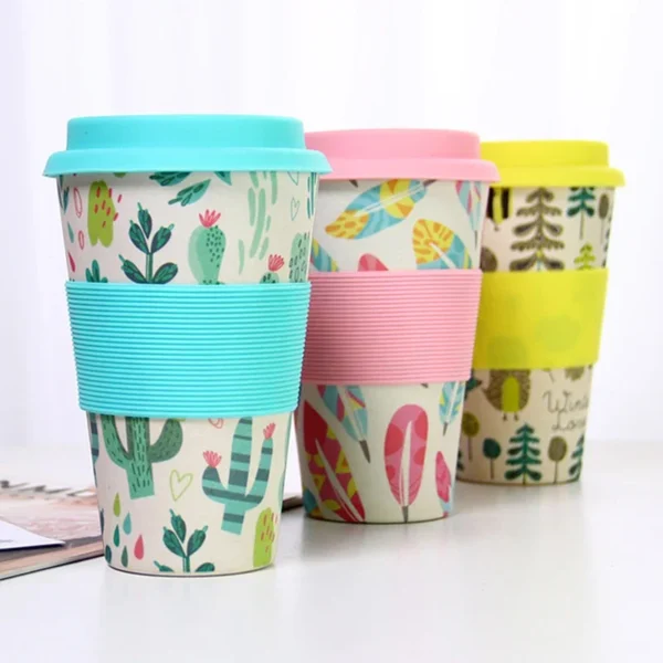 400ml Bamboo Eco Travel Mug/Cup, Coffee Cup Reusable and Friendly Fibre Takeaway,deal Mug For Outdoors