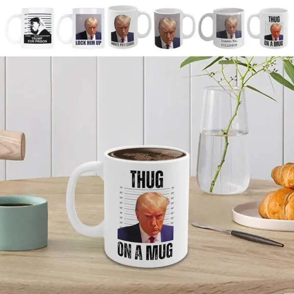 Donald Trump Cup 350ml Trump Mugshot Cup Ceramic Coffee Tea Mu Donald Trump 2024 Campaign Mug Gift Christmas Drinkware Gifts