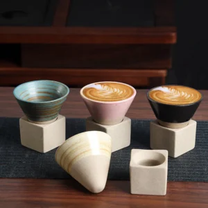 1PC Retro Pull Pottery Cup Ceramic Coffee Mug Rough Pottery Porcelain Latte Tea Coffee Cup Japanese 2