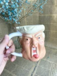 Creative Spoof 3D Mug Cute Ceramic Cup Cartoon Trump Water Cup Office Milk Coffee Cup ins Mug Gift Funny Ceramic Coffee Mug