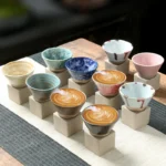 1PC Retro Pull Pottery Cup Ceramic Coffee Mug Rough Pottery Porcelain Latte Tea Coffee Cup Japanese