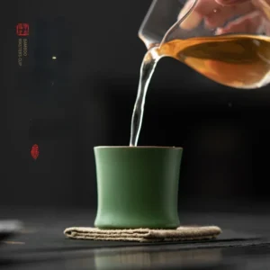 Bamboo Joint Tea Cup Stoneware Green Glaze Master Cup Rising Step By Step Ceramics Creativity Cup 2